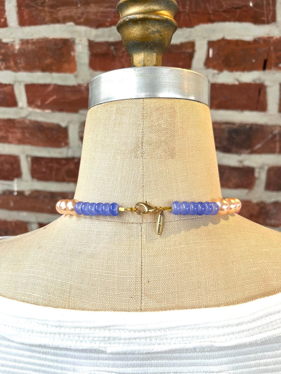 Lenora Dame Color Block Necklace in Lilac