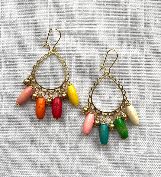 Lenora Dame Wooden Rainbow Earrings
