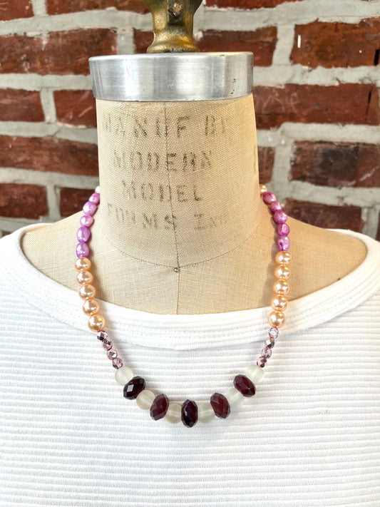 Lenora Dame Color Block Necklace in Lilac