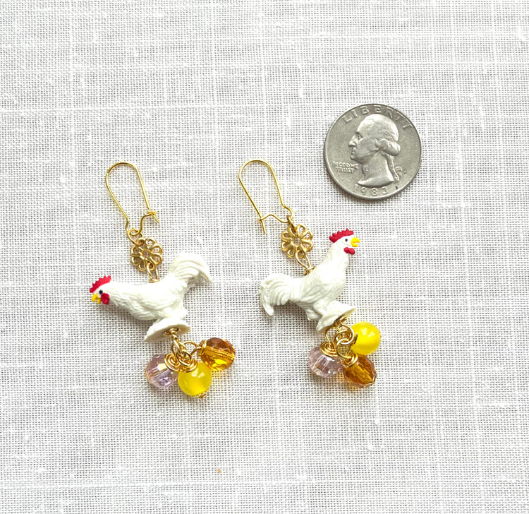 Lenora Dame Chicken Earrings