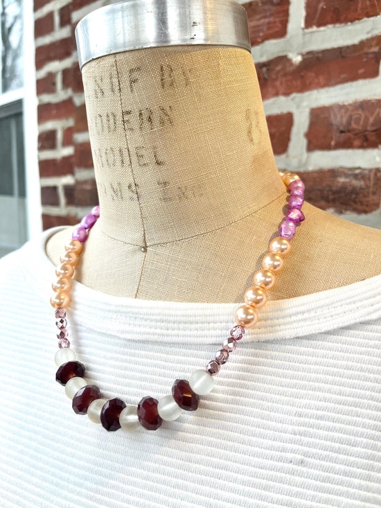 Lenora Dame Color Block Necklace in Lilac