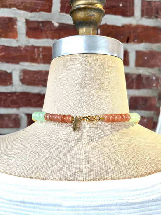 Lenora Dame Color Block Necklace in Aqua & Royal Blue