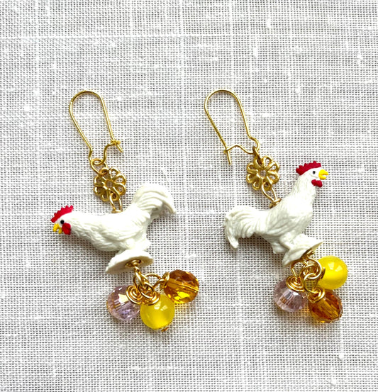Lenora Dame Chicken Earrings
