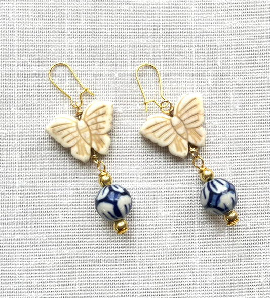 Lenora Dame Porcelain Butterfly Earrings