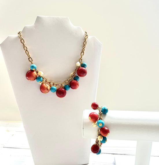 Lenora Dame Coral & Turquoise Bracelet