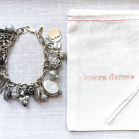 Lenora Dame Silver Vintage Gilded Charm Bracelet