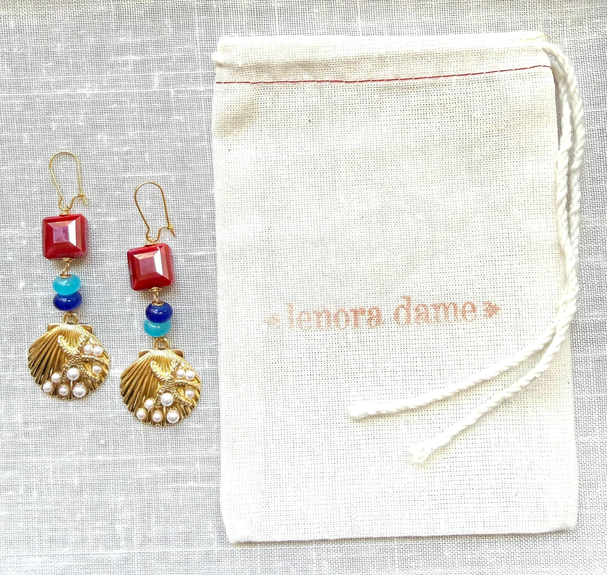 Lenora Dame American Seashell Earrings