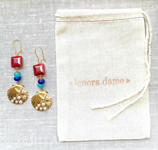 Lenora Dame American Seashell Earrings