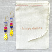 Lenora Dame Yellow Fish Earrings