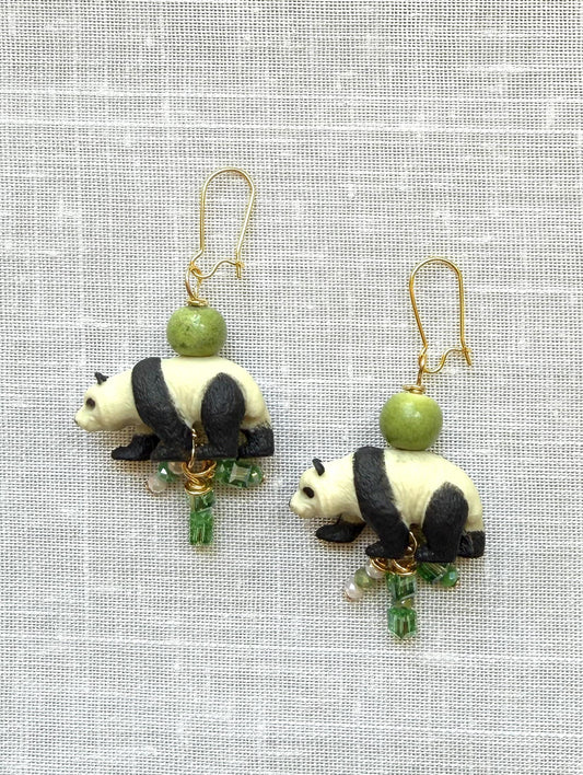 Lenora Dame Mini Panda Earrings