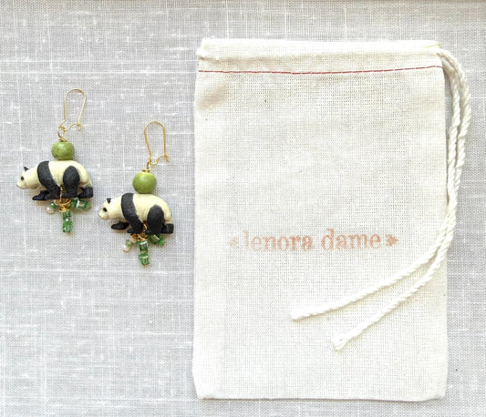 Lenora Dame Mini Panda Earrings