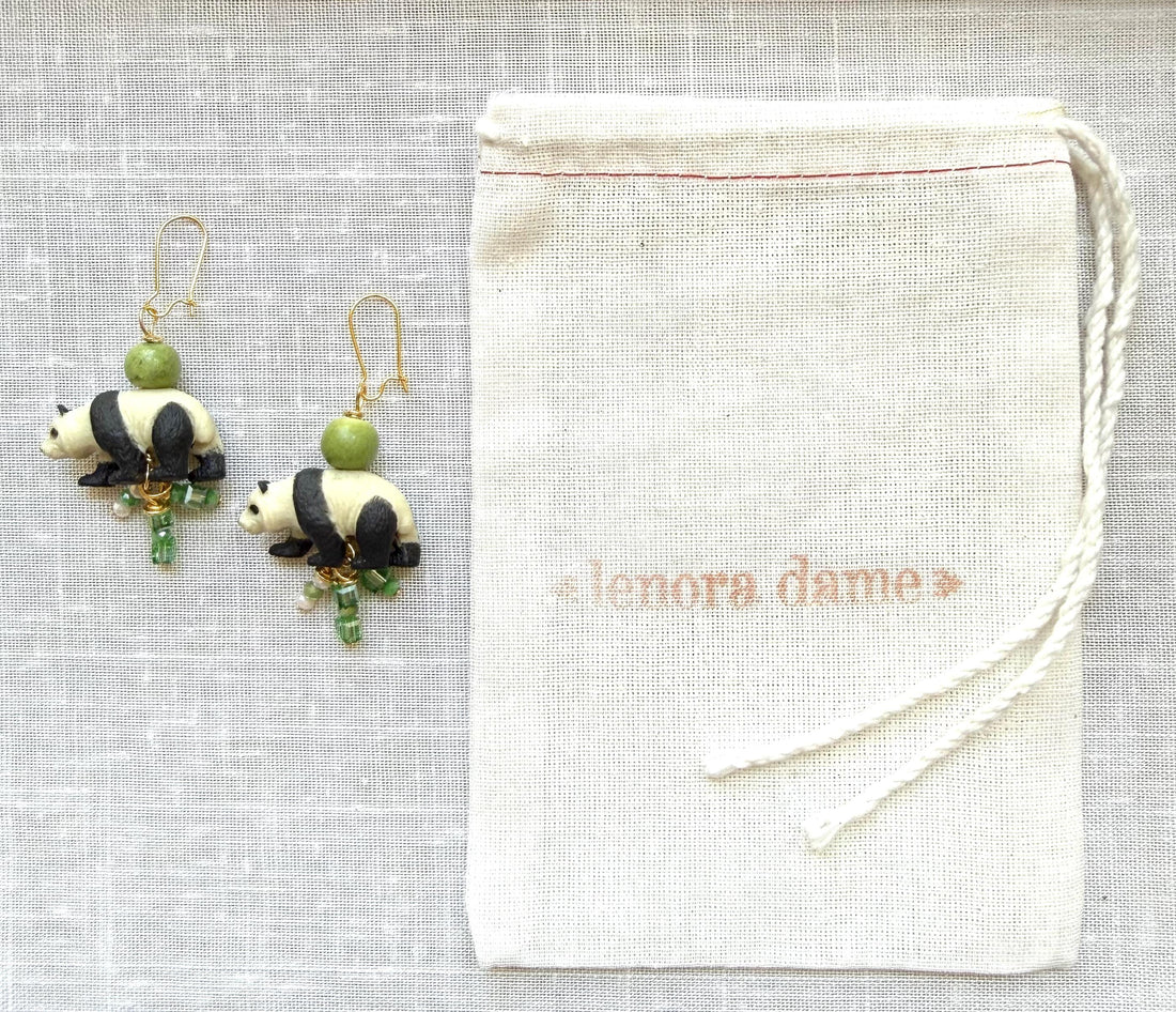 Lenora Dame Mini Panda Earrings