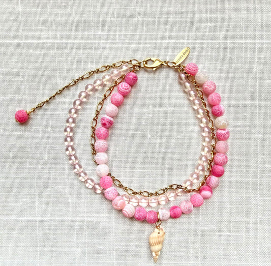 Lenora Dame Ankle Bracelet in Hot Pink