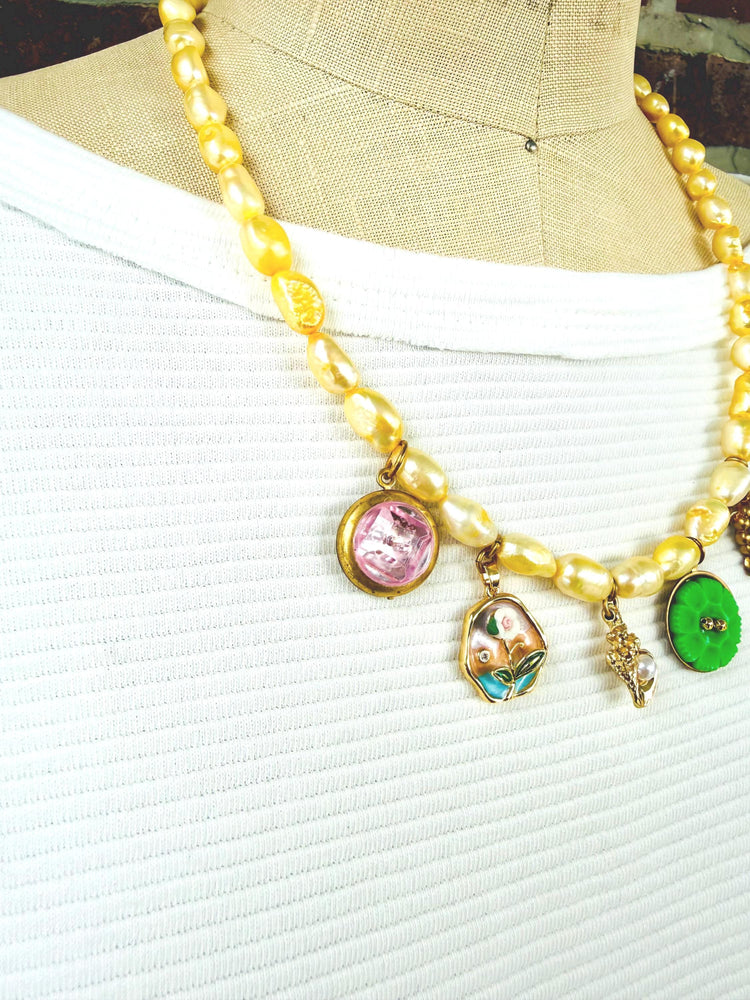 Lenora Dame Freshwater Pearl Charm Necklace