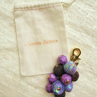 Lenora Dame Sequined Bauble Bag Charm - Purple