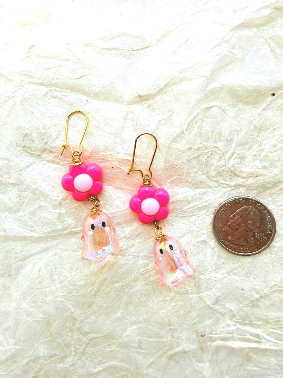 Lenora Dame Daisy Ghost Earrings- Pink