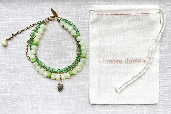 Lenora Dame Ankle Bracelet-Green
