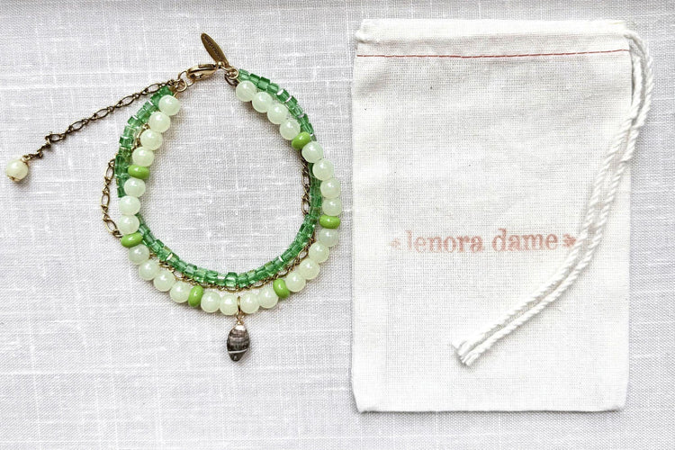 Lenora Dame Ankle Bracelet-Green