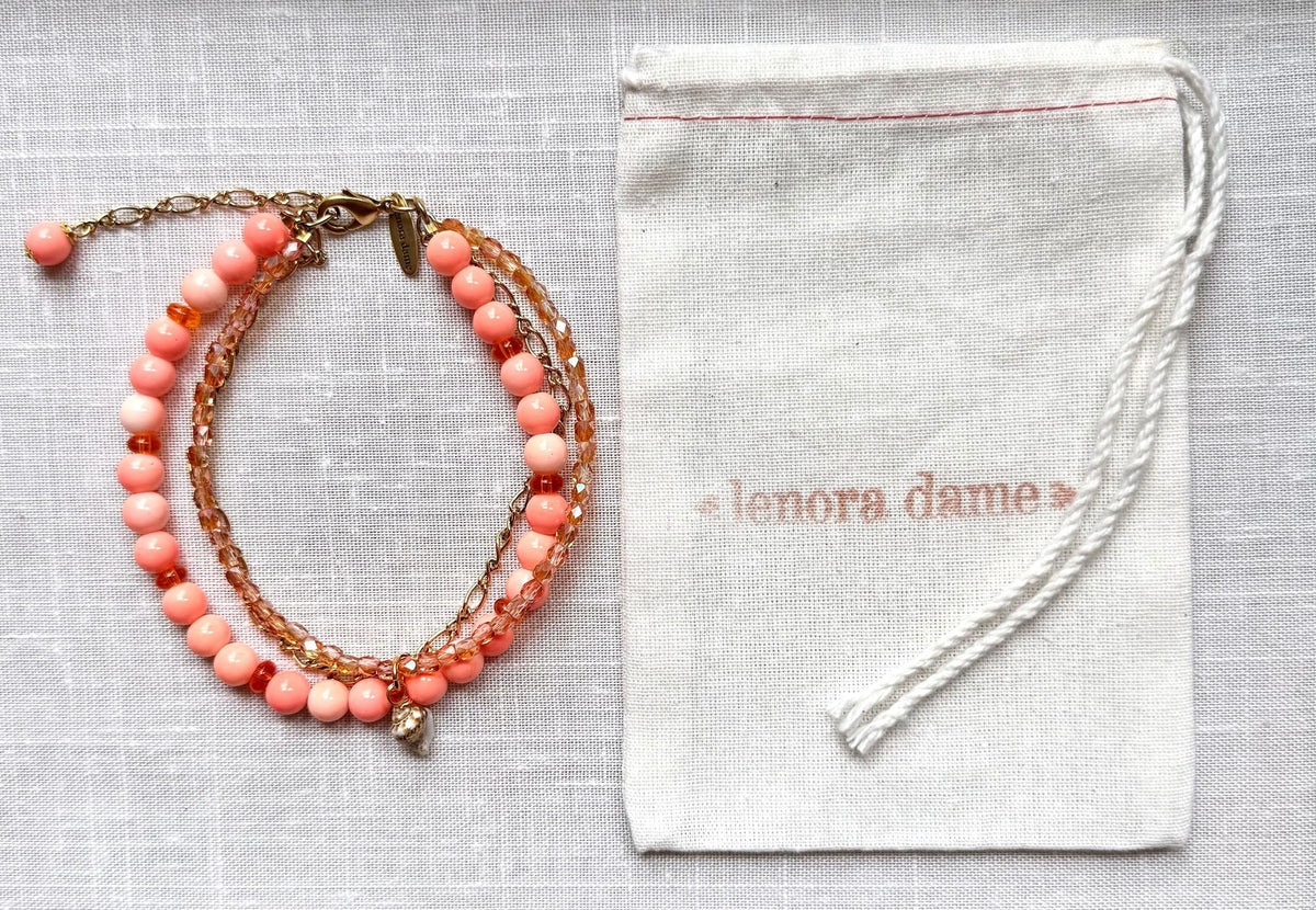 Lenora Dame Ankle Bracelet in Coral
