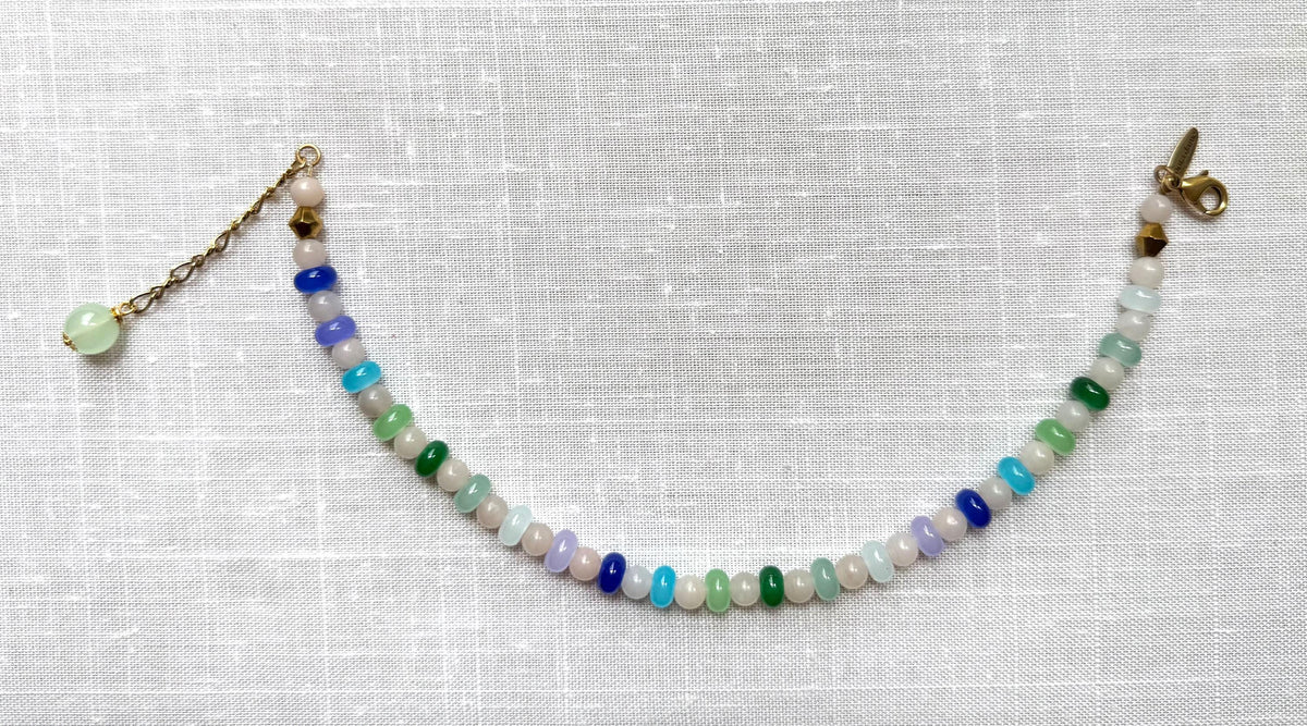 Lenora Dame Ankle Bracelet in Green and Blue