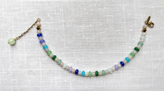 Lenora Dame Ankle Bracelet in Green and Blue