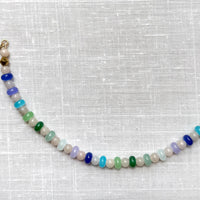Lenora Dame Ankle Bracelet in Green and Blue