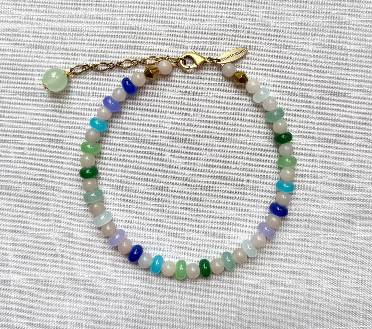Lenora Dame Ankle Bracelet in Green and Blue