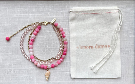 Lenora Dame Ankle Bracelet in Hot Pink