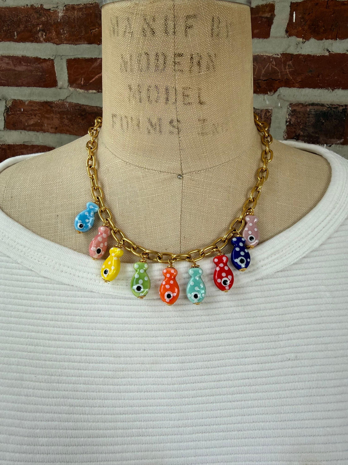 Lenora Dame Fish Charm Necklace