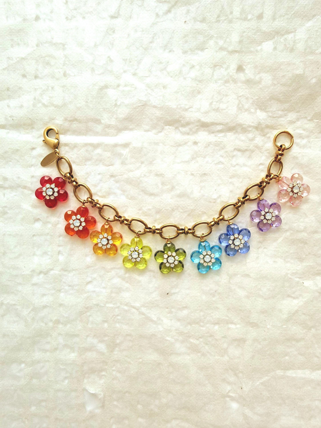 Lenora Dame Rainbow Flower Charm Bracelet