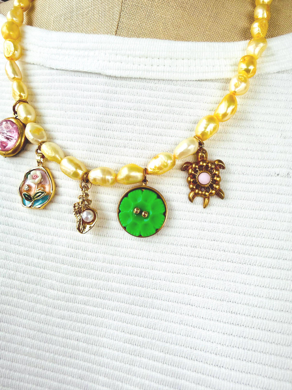 Lenora Dame Freshwater Pearl Charm Necklace