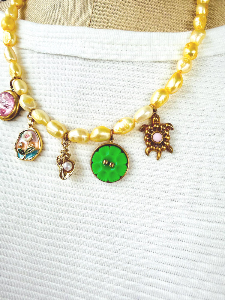 Lenora Dame Freshwater Pearl Charm Necklace