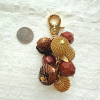 Lenora Dame Sequined Bauble Bag Charm - Brown