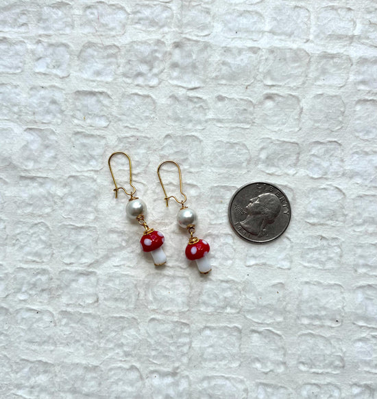 Lenora Dame Mini Mushroom Pearl Earrings