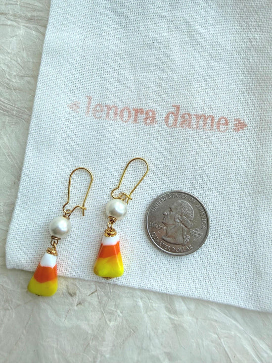 Lenora Dame Candy Corn Pearl Earrings