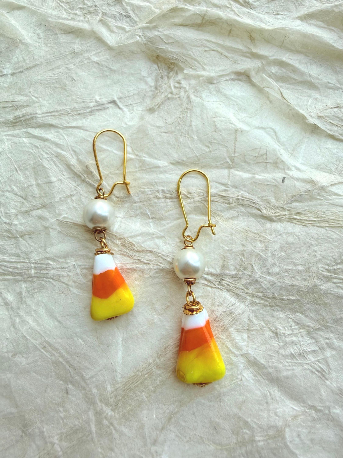 Lenora Dame Candy Corn Pearl Earrings