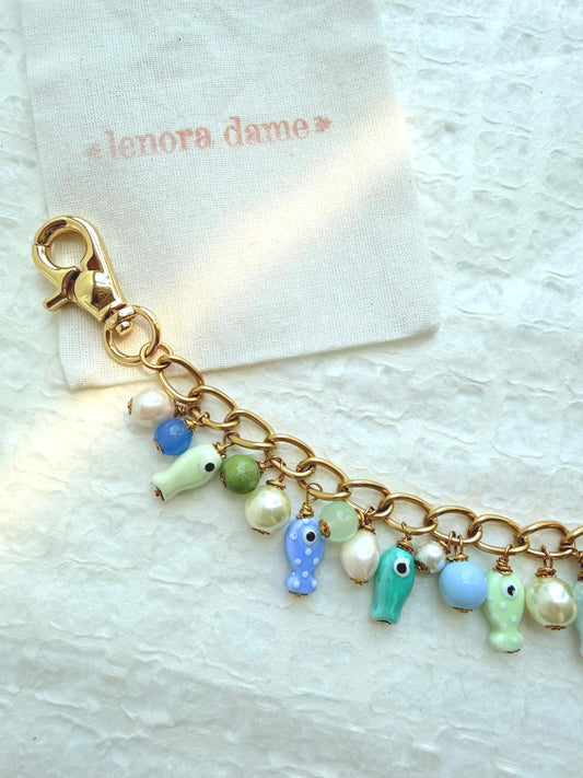 Lenora Dame Blue Fish Bag Chain