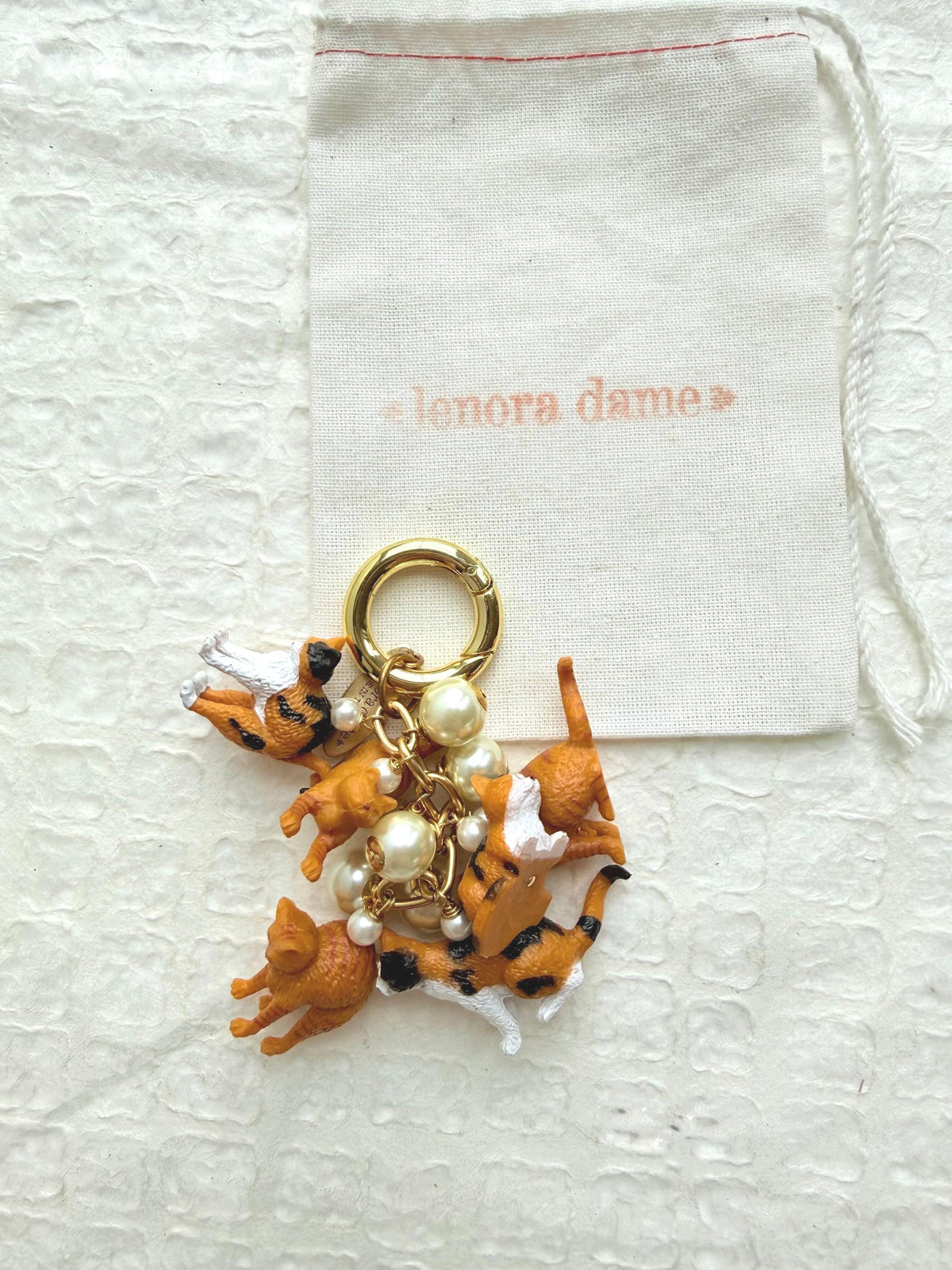 Lenora Dame Orange Cat Purse Charm