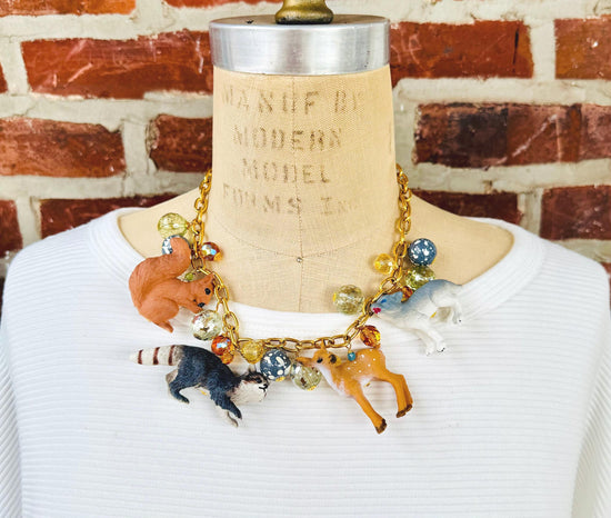 Lenora Dame Woodland Animals Charm Necklace