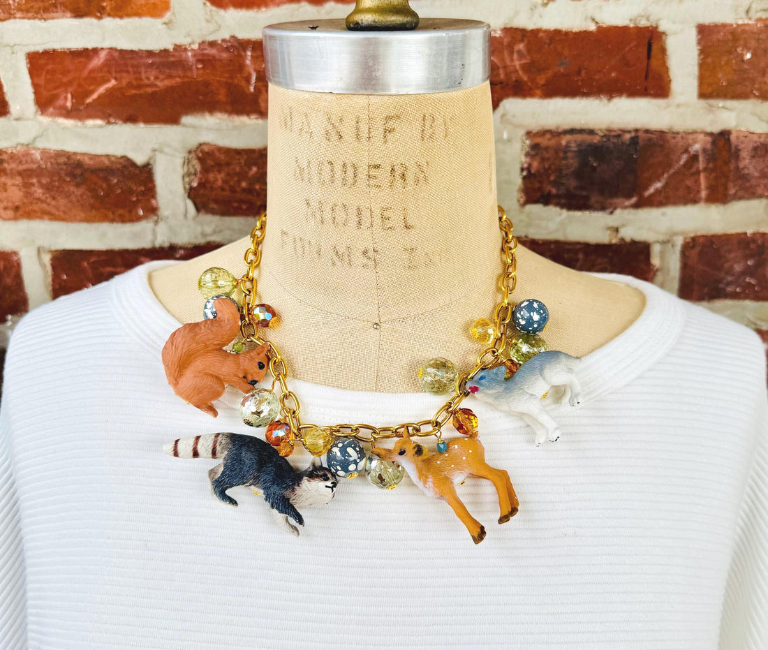 Lenora Dame Woodland Animals Charm Necklace