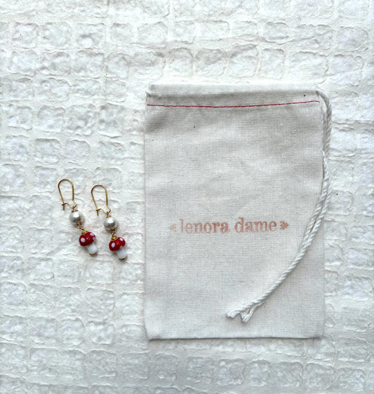 Lenora Dame Mini Mushroom Pearl Earrings
