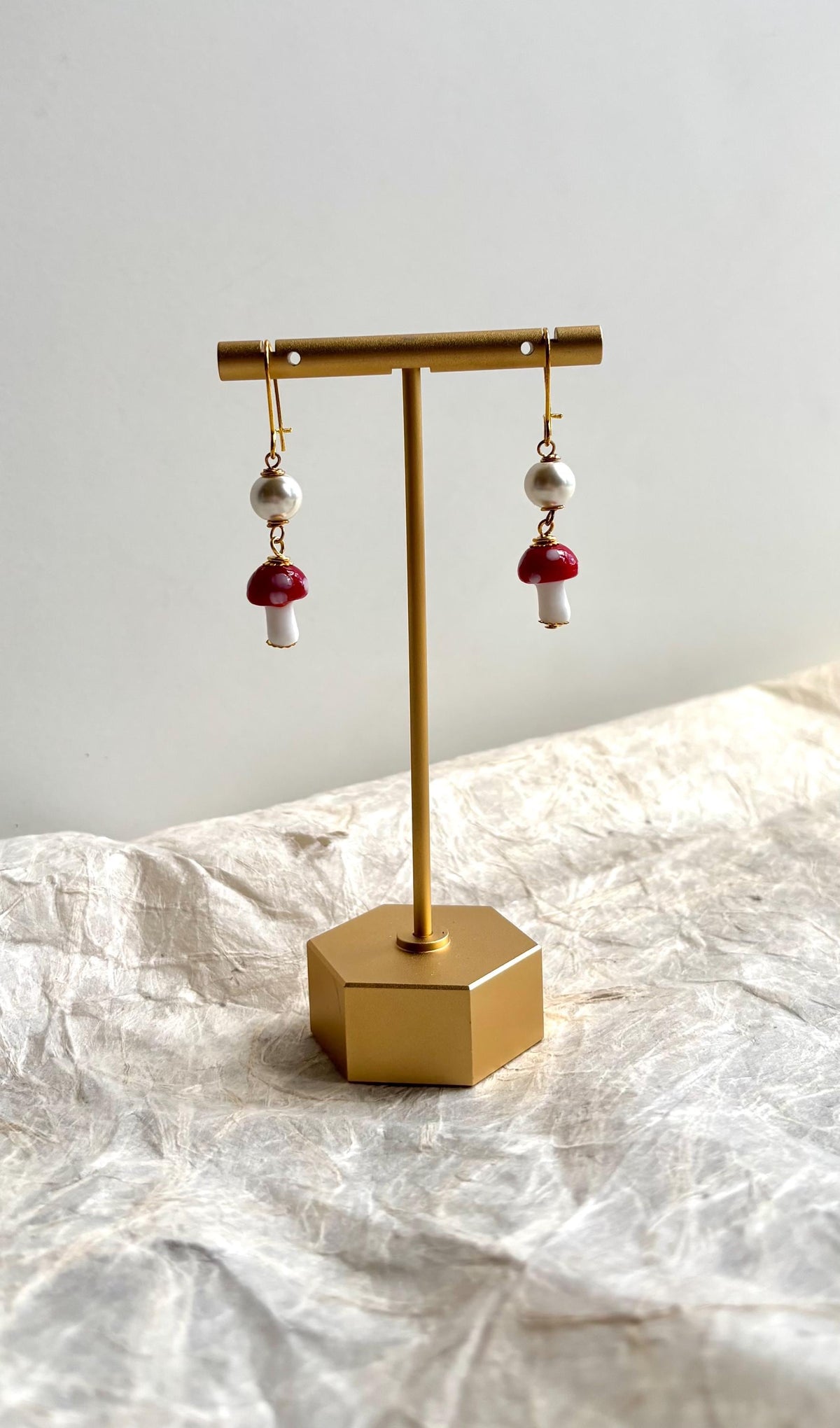 Lenora Dame Mini Mushroom Pearl Earrings