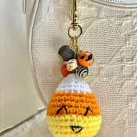 Lenora Dame Crochet Candy Corn Bag Charm