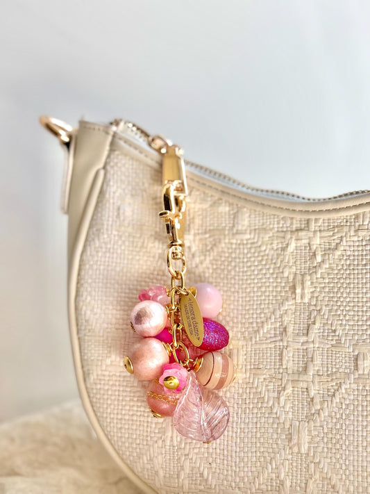 One-Of-A-Kind! Lenora Dame Pink Beaded Bag Charm