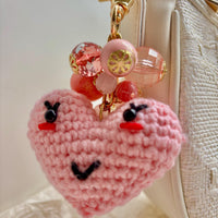 Lenora Dame Crochet Heart Bag Charm-3 Color Options