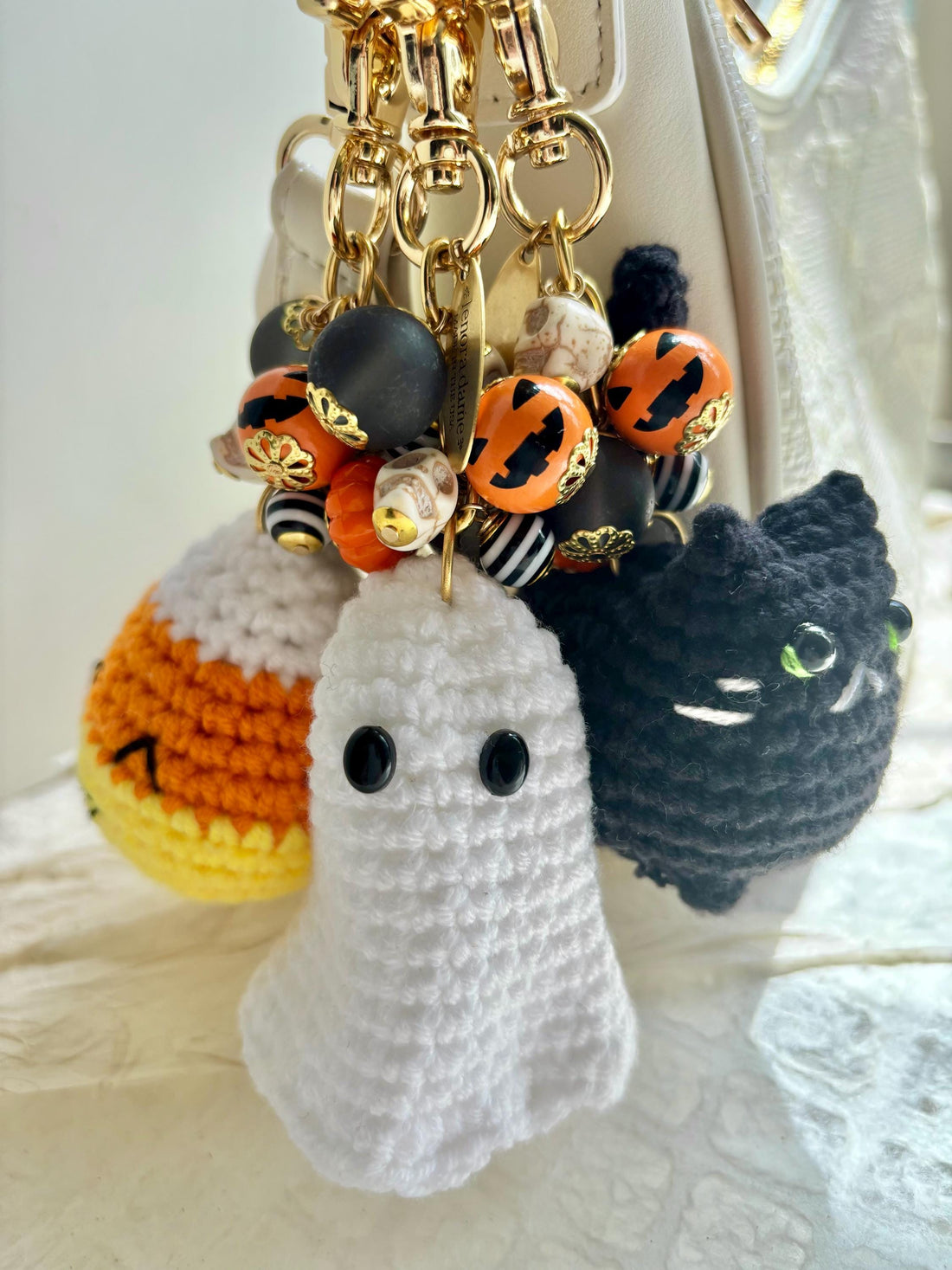 Lenora Dame Crochet Black Cat Bag Charm