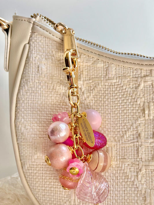 One-Of-A-Kind! Lenora Dame Pink Beaded Bag Charm