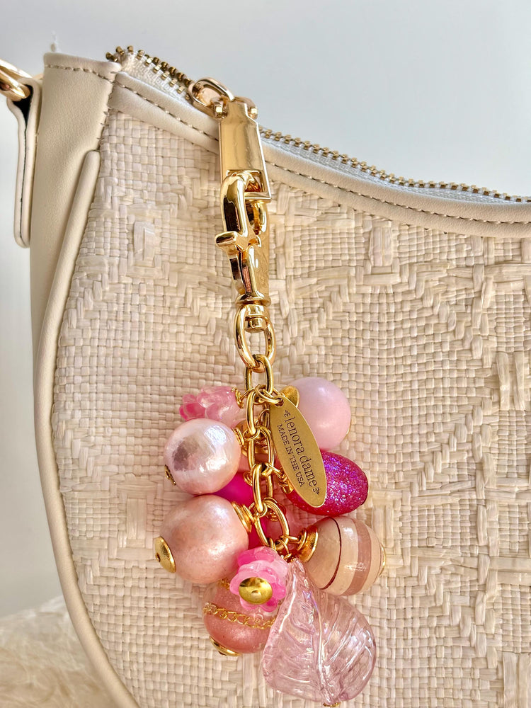 One-Of-A-Kind! Lenora Dame Pink Beaded Bag Charm