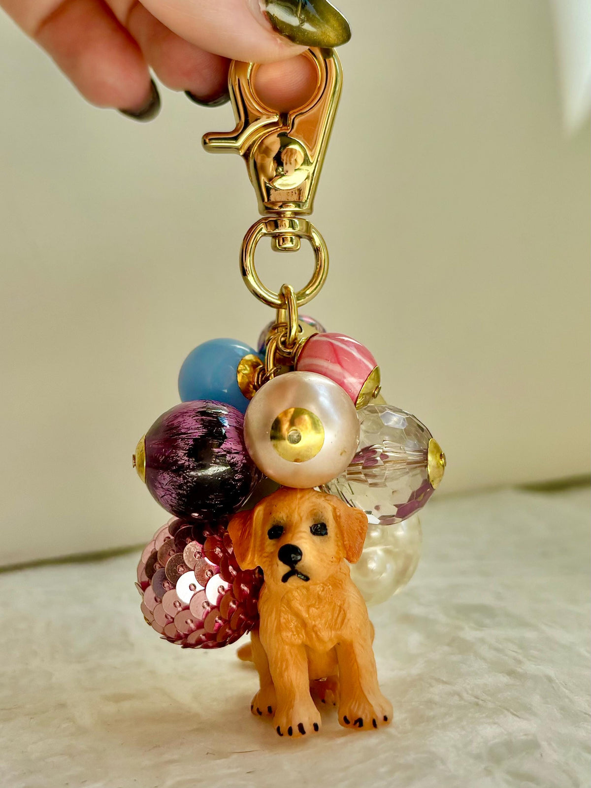 One-Of-A-Kind! Golden Retriever Puppy Bag Charm