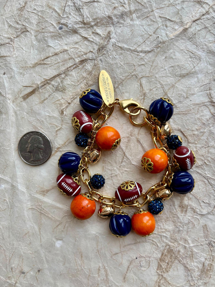 Chicago Football Charm Bracelet